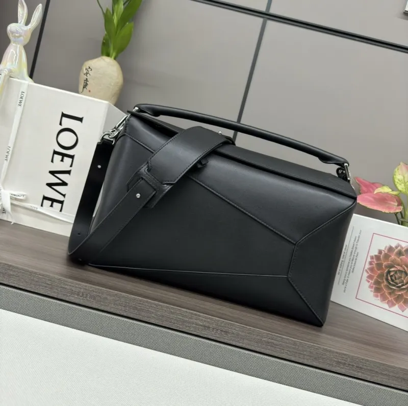 Loewe Black Leather Handle Shoulder Bag 245