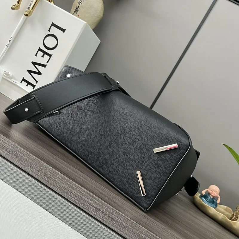 Loewe Black Leather Crossbody Handbag 246 - Image 4