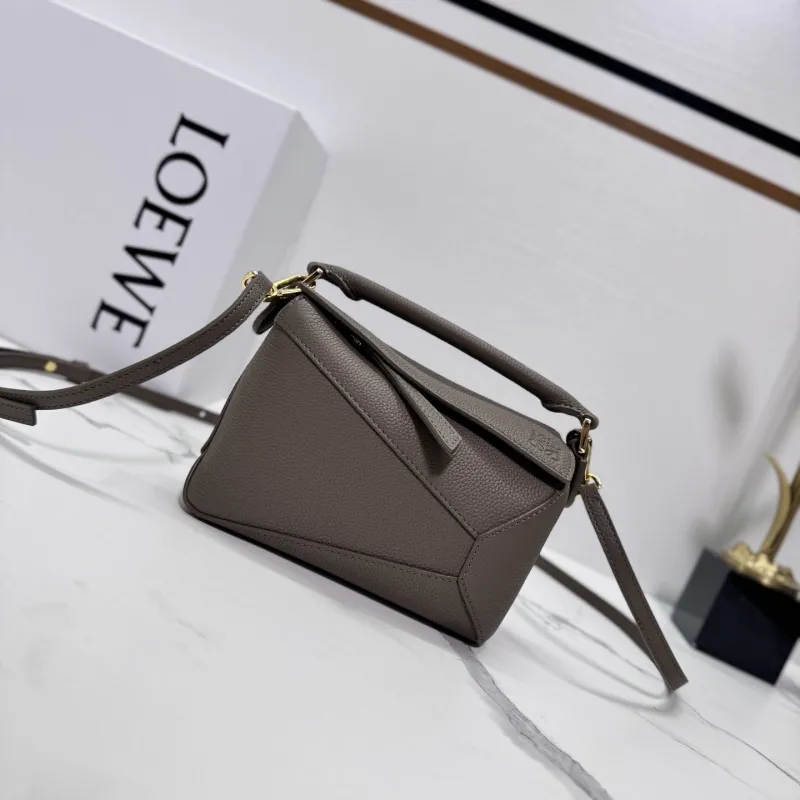 LOEWE Taupe Small Leather Crossbody Handbag 250