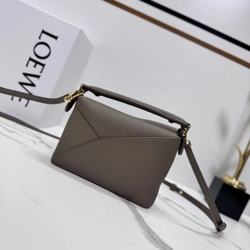 LOEWE Taupe Small Leather Crossbody Handbag 250 - Image 3