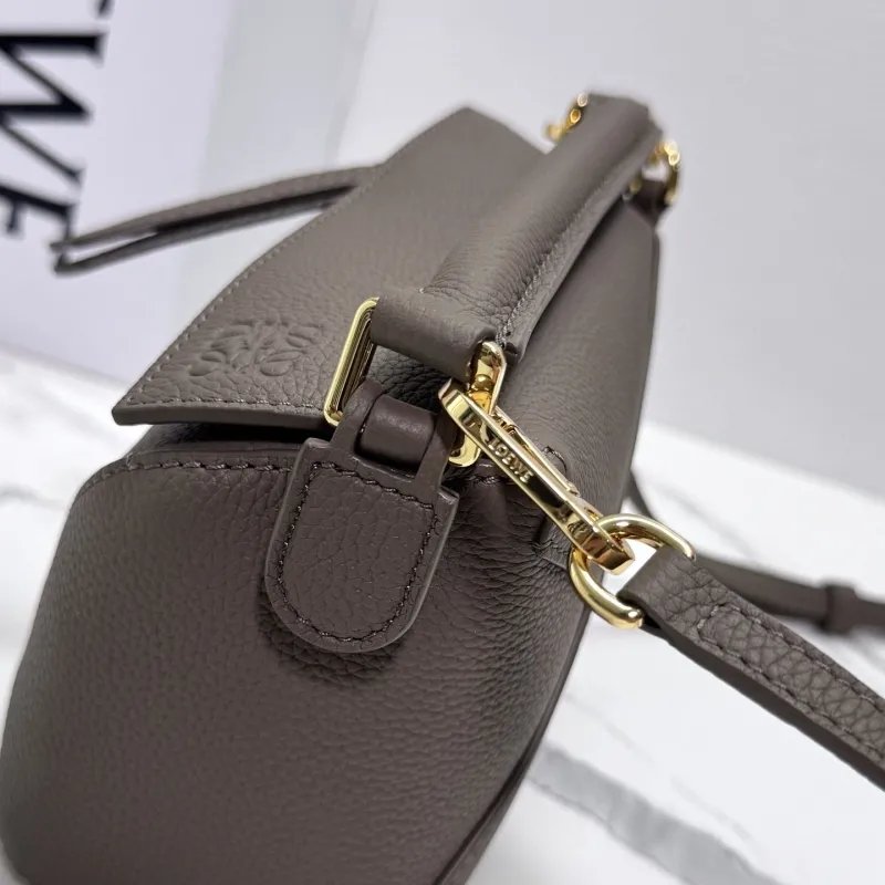 LOEWE Taupe Small Leather Crossbody Handbag 250 - Image 6