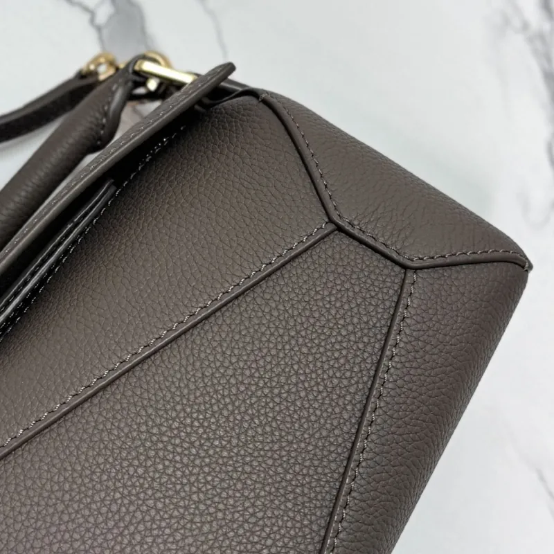 LOEWE Taupe Small Leather Crossbody Handbag 250 - Image 7