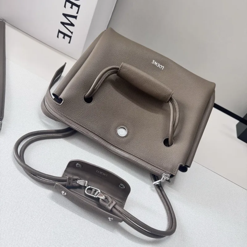 LOEWE Taupe Leather Handbag SKU 252 - Image 5