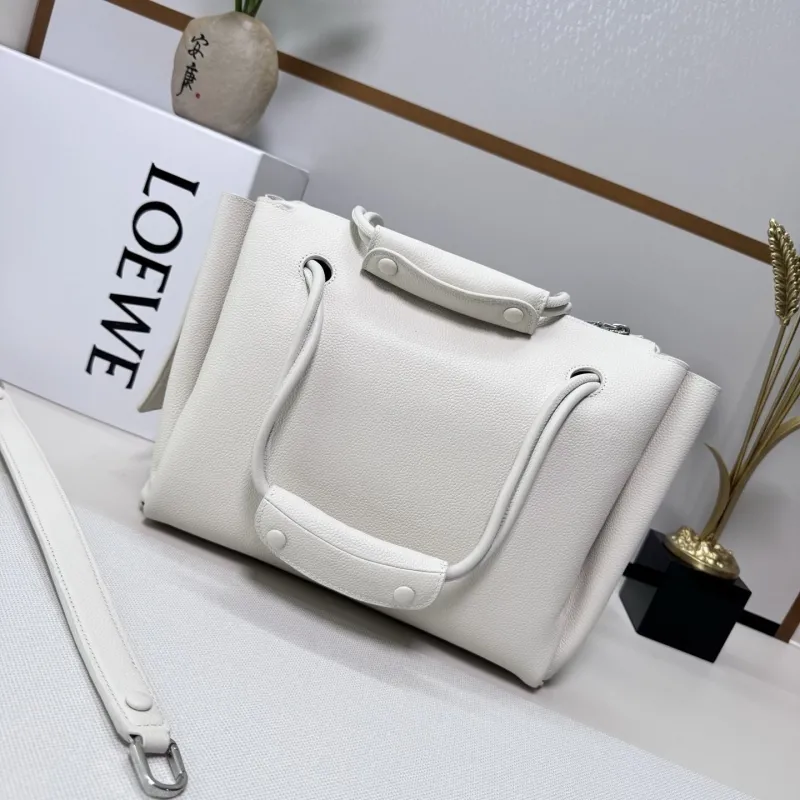 LOEWE White Leather Handbag with Strap SKU 253 - Image 3