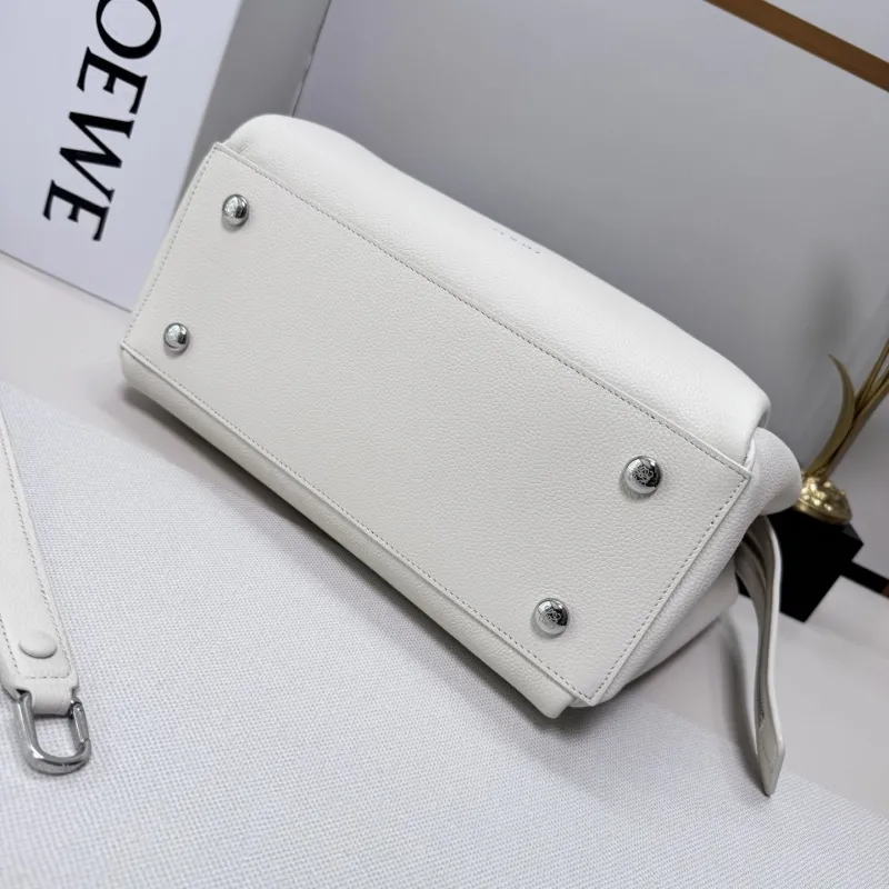 LOEWE White Leather Handbag with Strap SKU 253 - Image 4