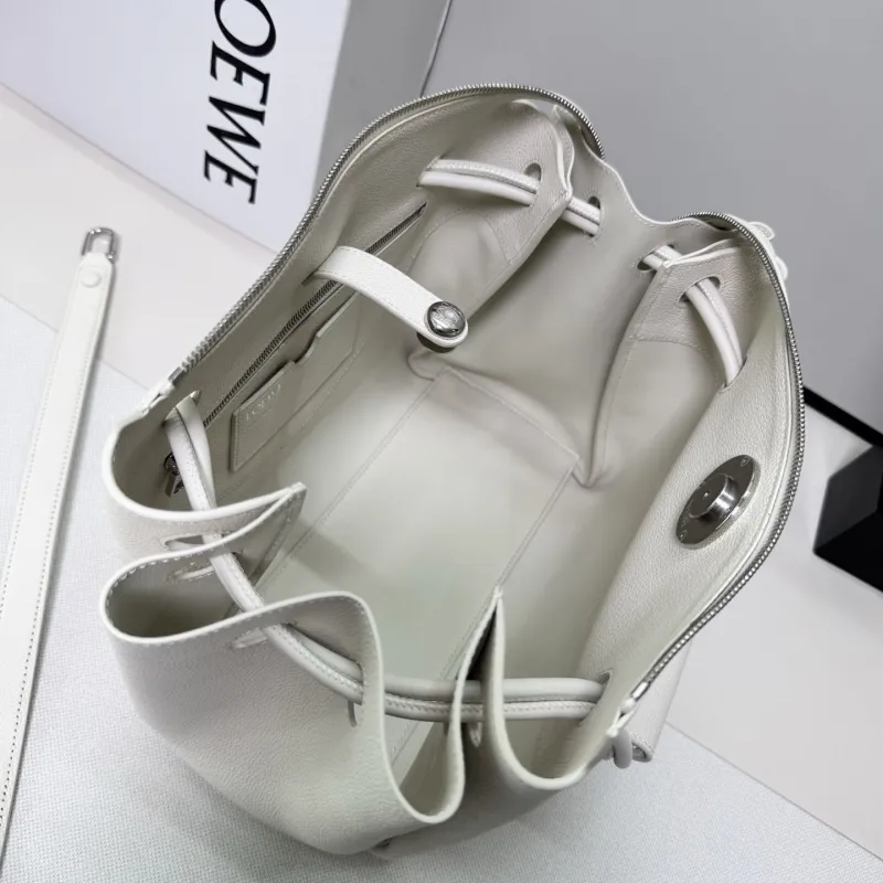 LOEWE White Leather Handbag with Strap SKU 253 - Image 8