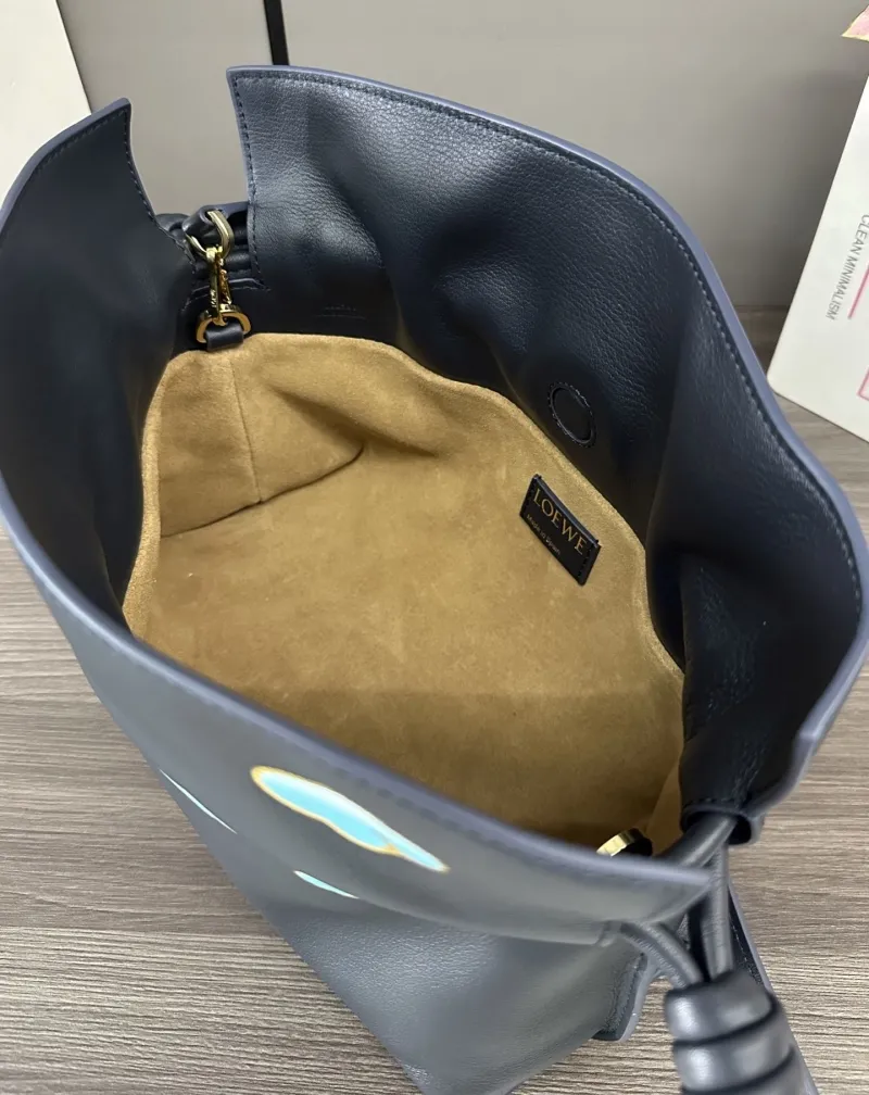 LOEWE Dark Navy Crossbody Bucket Bag 254 - Image 8