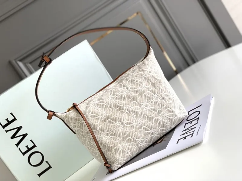 Loewe White Canvas Hobo Bag 257