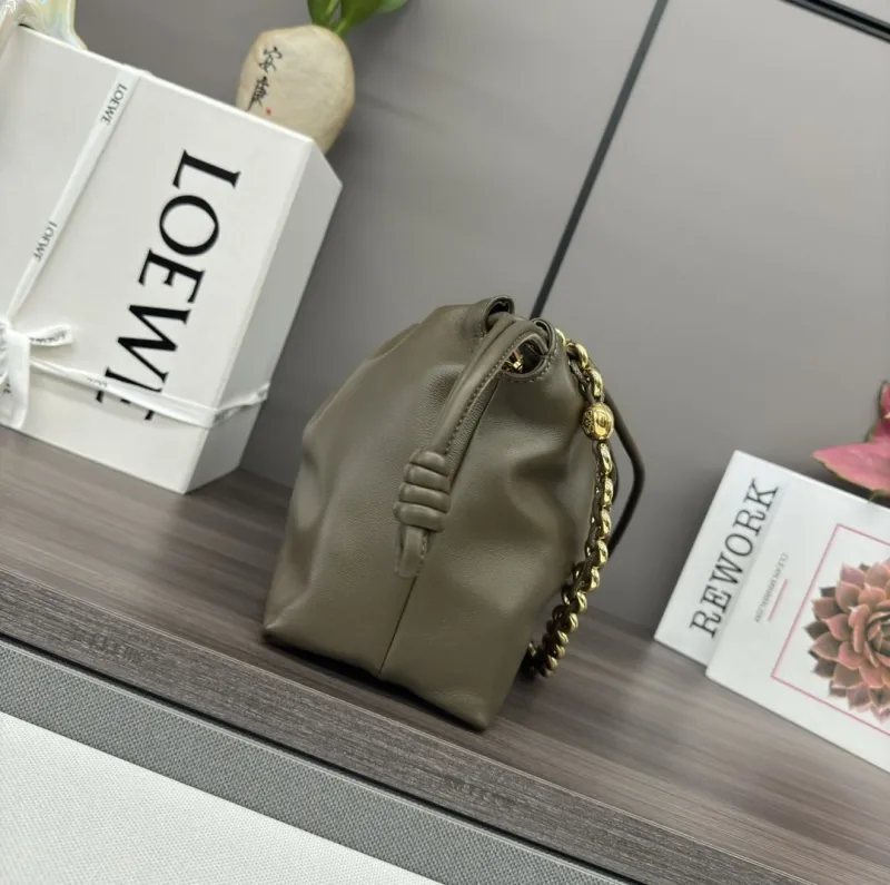 Alternative view of LOEWE Olive Leather Drawstring Shoulder Bag