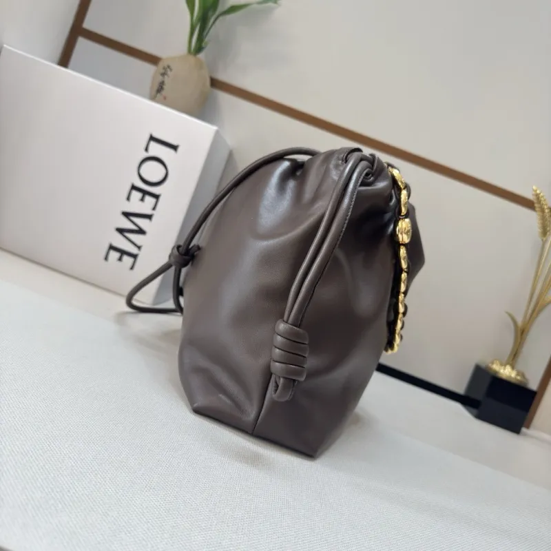 Alternative view of LOEWE Dark Brown Leather Drawstring Shoulder Bag
