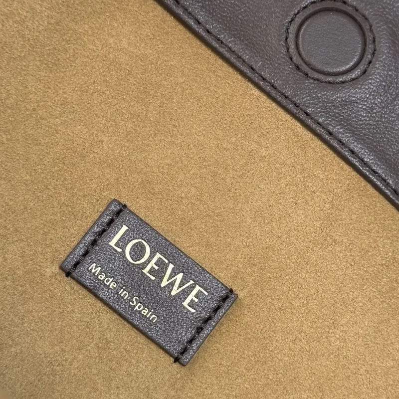 LOEWE Dark Brown Leather Drawstring Shoulder Bag - Image 9