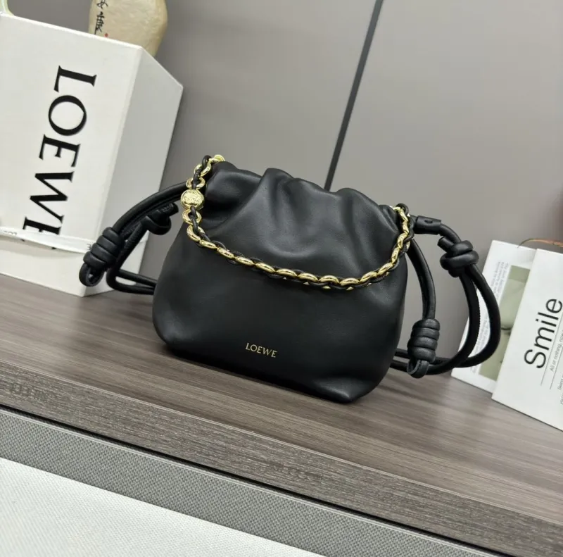 LOEWE Black Leather Mini Crossbody Bag