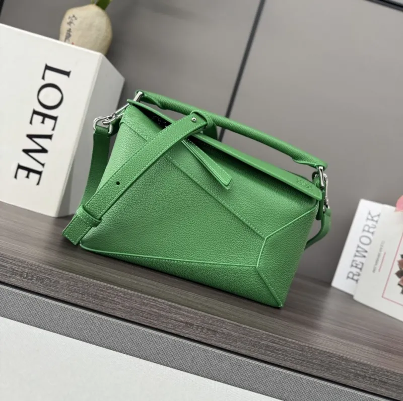 Loewe Green Leather Crossbody Handbag