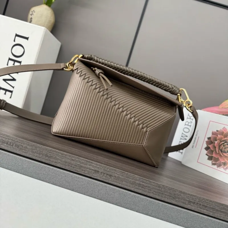 LOEWE Taupe Leather Crossbody Handbag 283