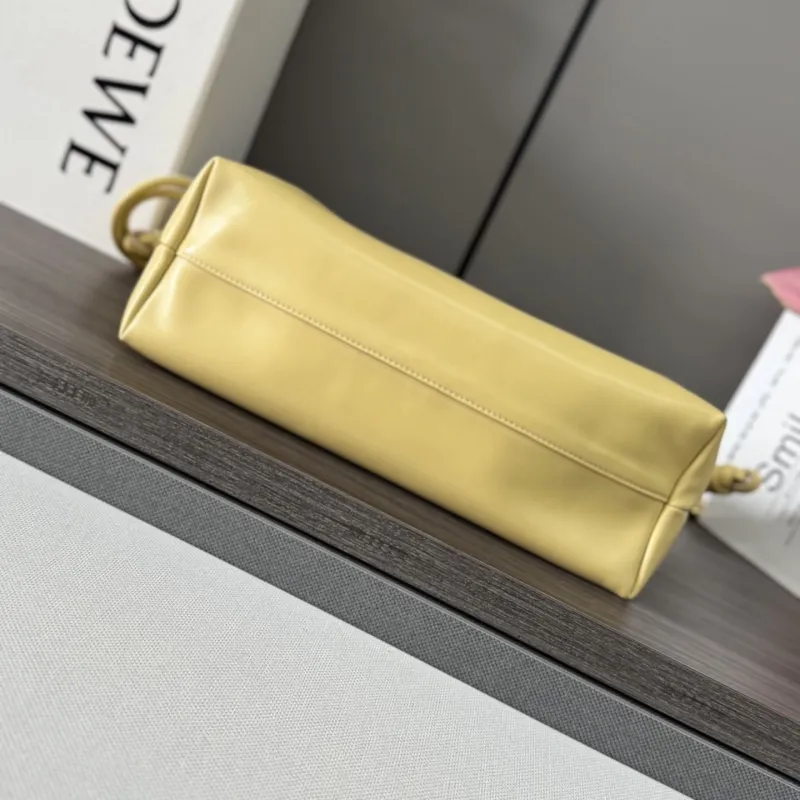 LOEWE Pale Yellow Chain Drawstring Pouch Bag - Image 4