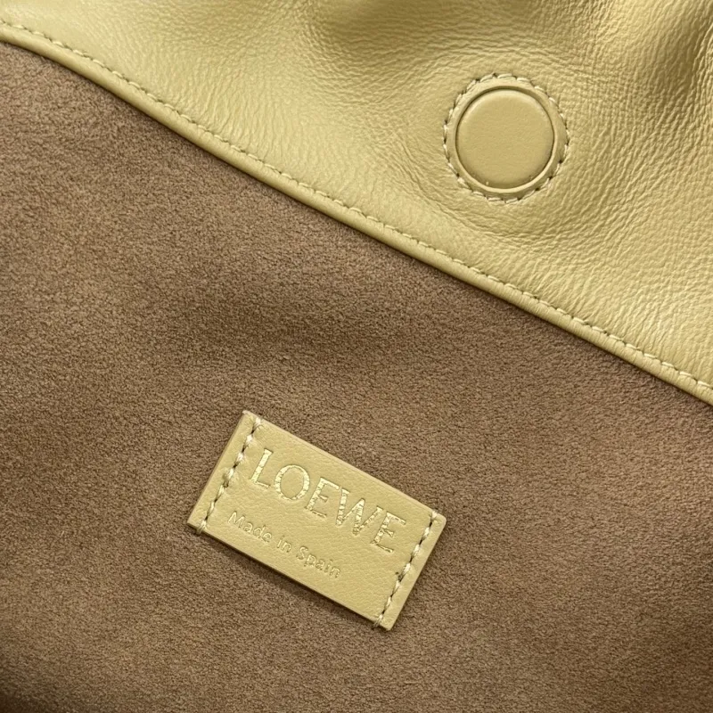 LOEWE Pale Yellow Chain Drawstring Pouch Bag - Image 9
