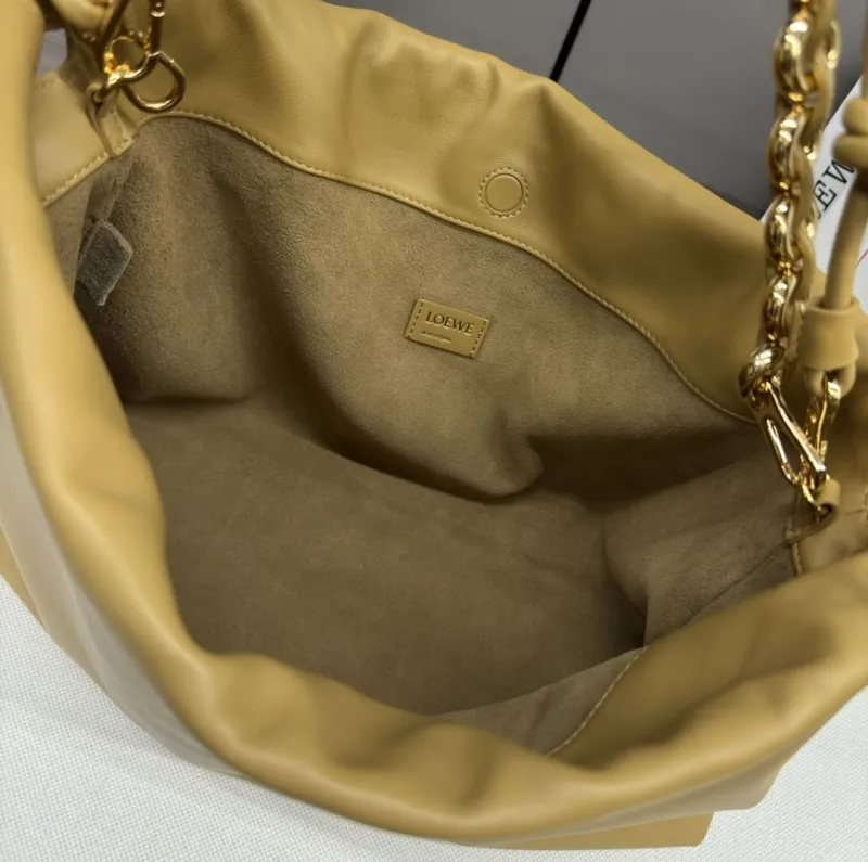 LOEWE Mustard Chain Drawstring Shoulder Bag 289 - Image 9