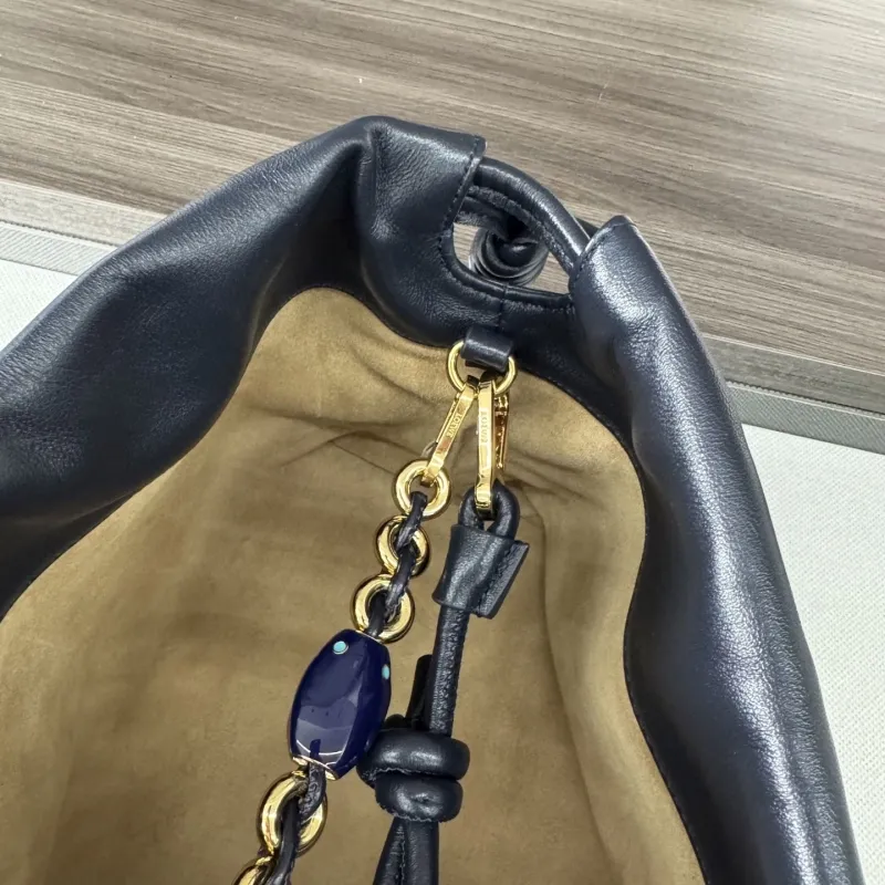 LOEWE Black Leather Chain Shoulder Bag - Image 7
