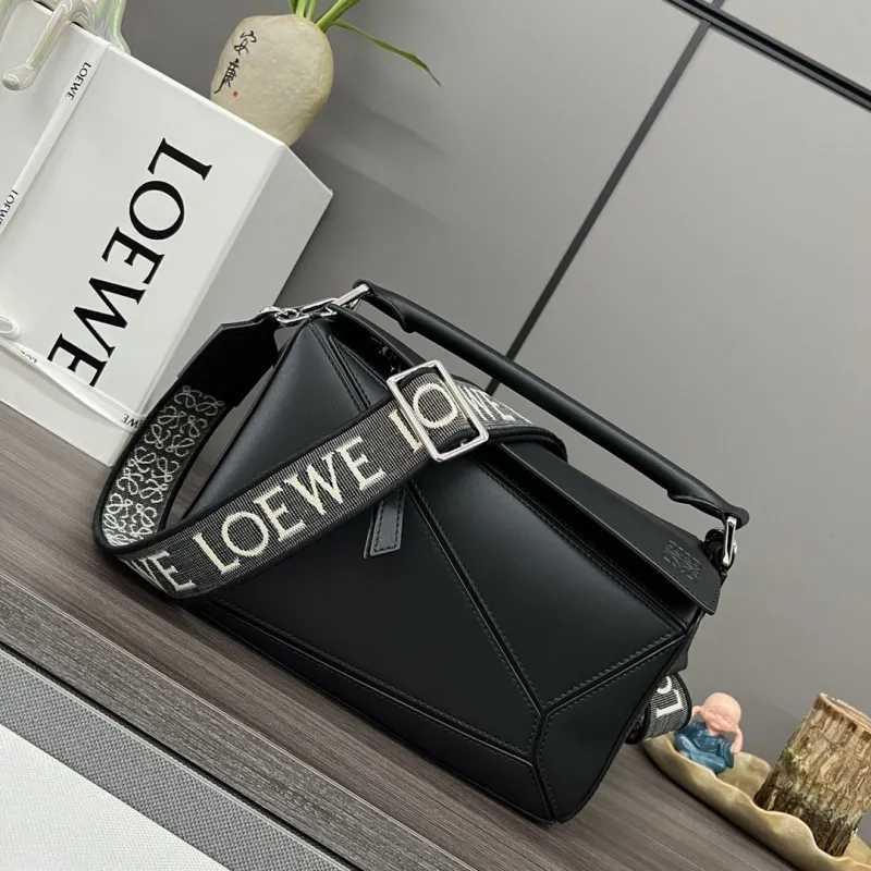 LOEWE Black Leather Crossbody Handbag 296