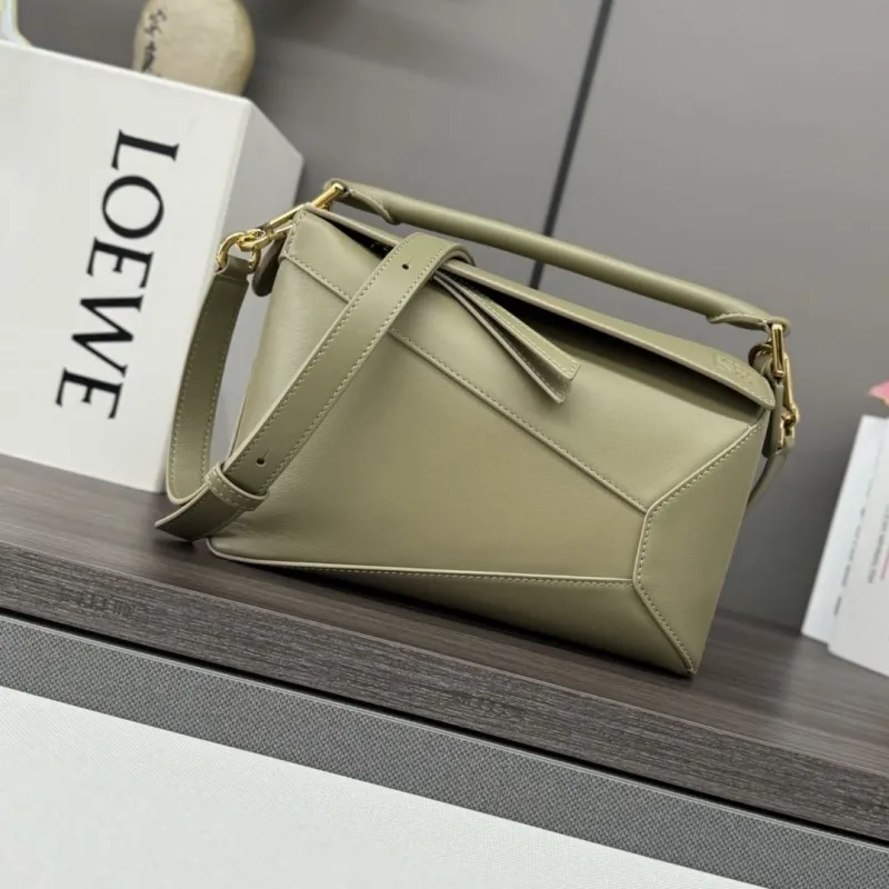 Loewe Olive Green Leather Handbag 297