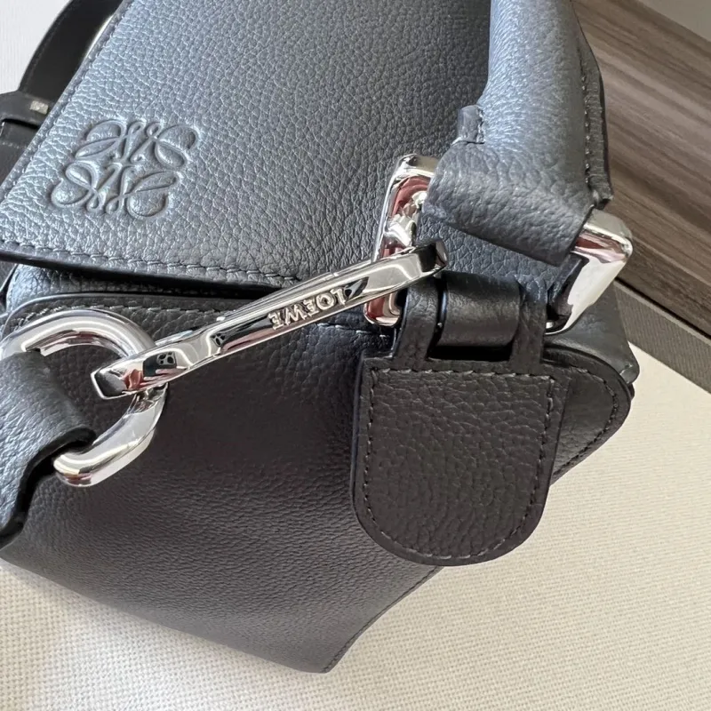 LOEWE Dark Gray Puzzle Leather Shoulder Bag - Image 7