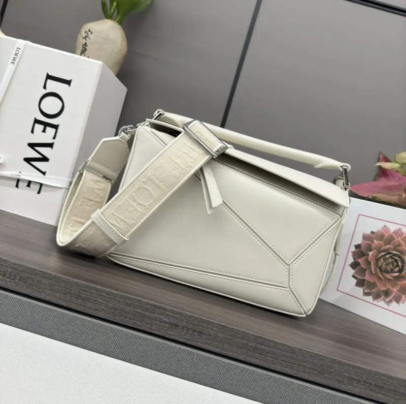 Loewe Cream White Puzzle Crossbody Bag