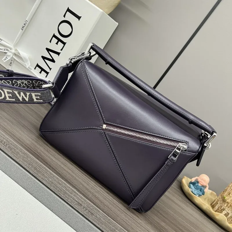 LOEWE Puzzle Dark Purple Shoulder Bag 316 - Image 3