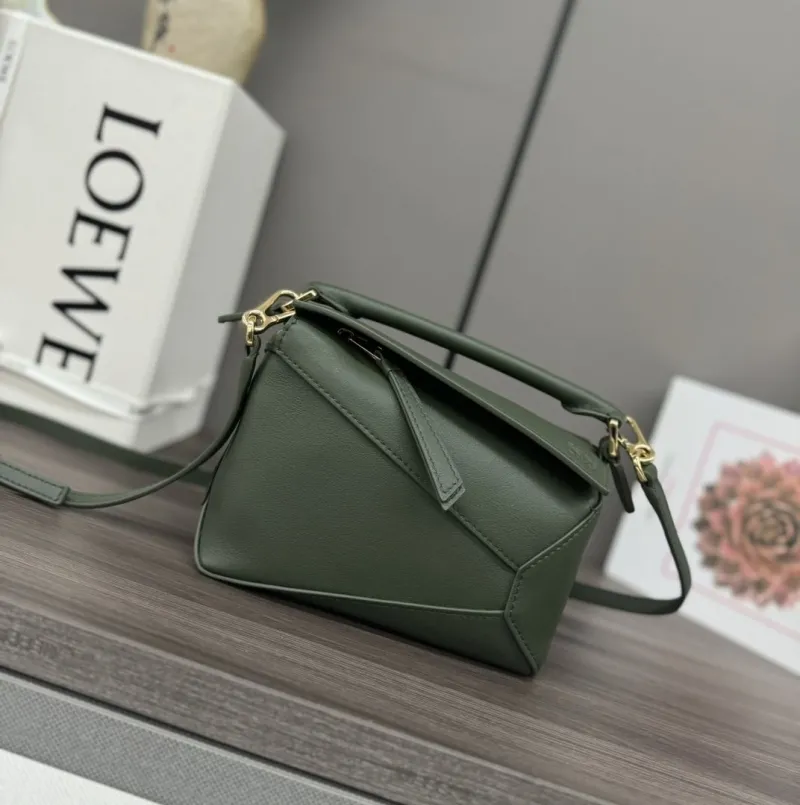 Loewe Olive Green Puzzle Crossbody Bag