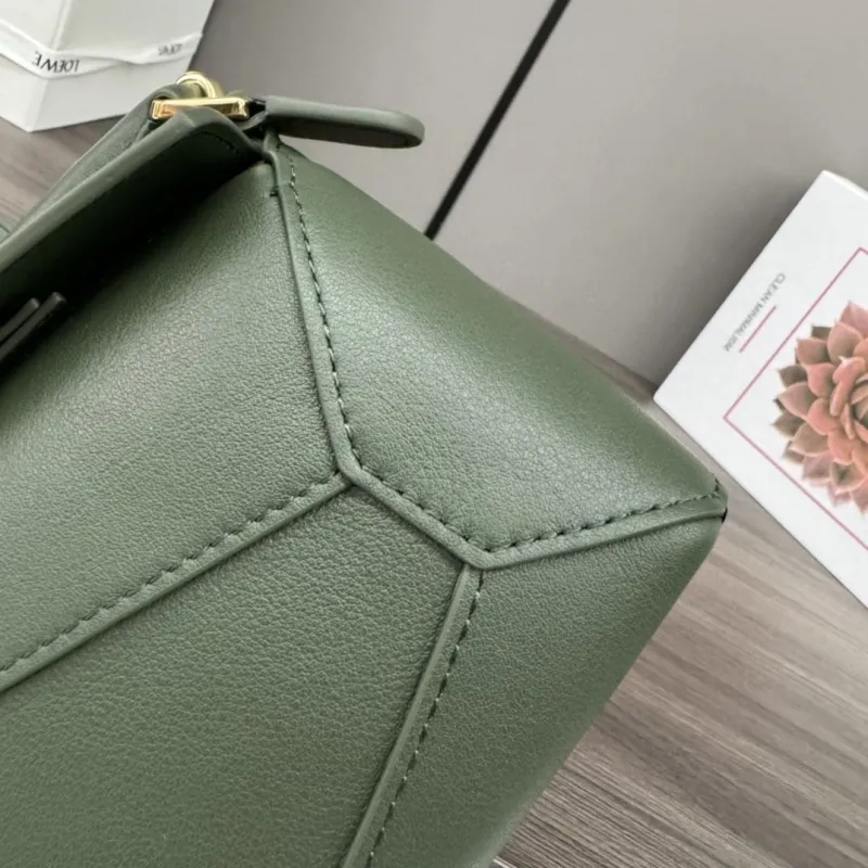 Loewe Olive Green Puzzle Crossbody Bag - Image 5