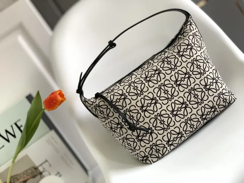 Loewe Anagram Jacquard Hobo Bag 322 Beige Black