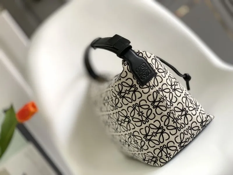 Alternative view of Loewe Anagram Jacquard Hobo Bag 322 Beige Black