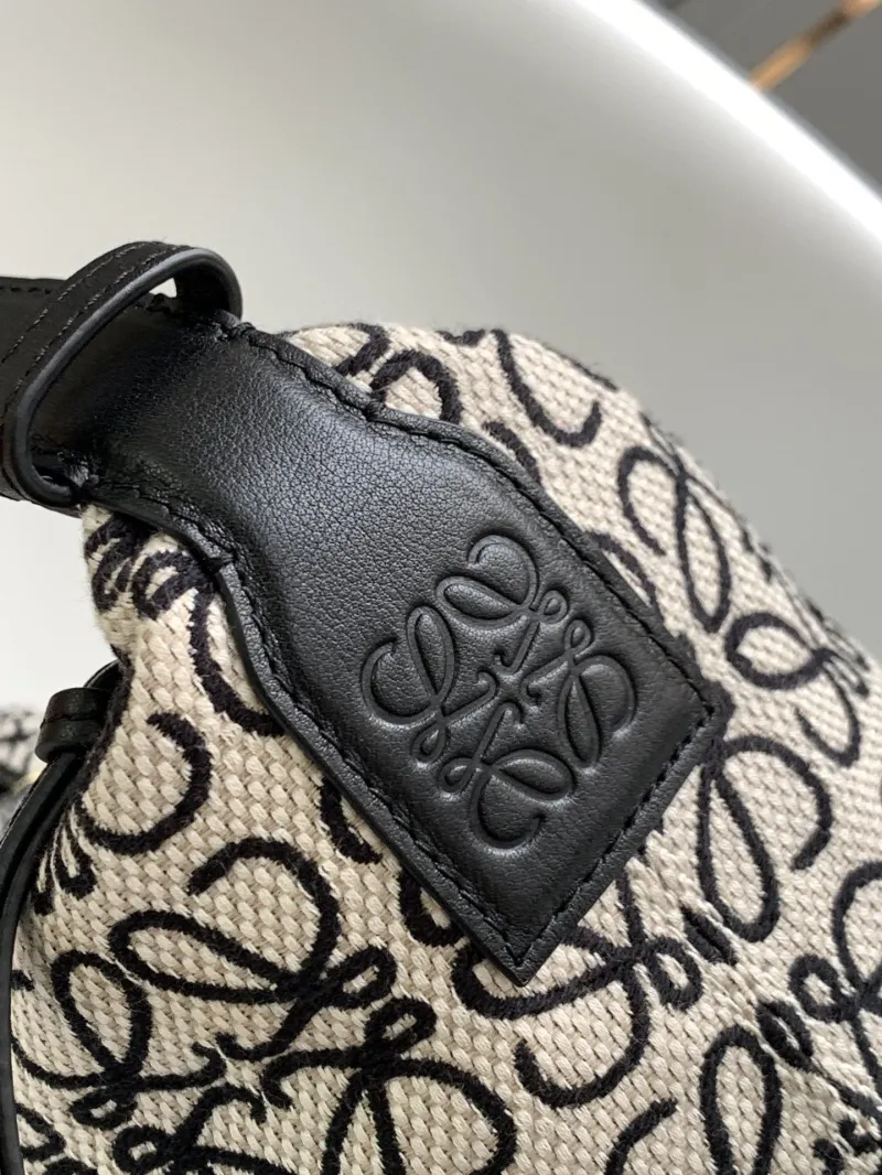 Loewe Anagram Jacquard Hobo Bag 322 Beige Black - Image 4
