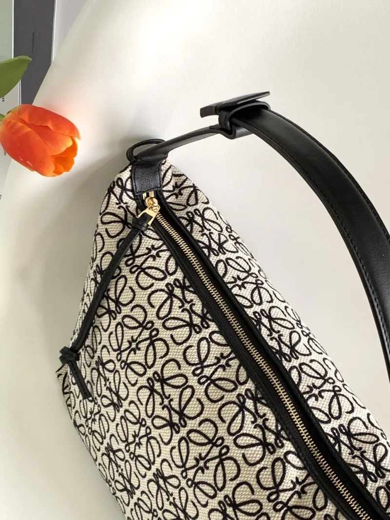 Loewe Anagram Jacquard Hobo Bag 322 Beige Black - Image 6
