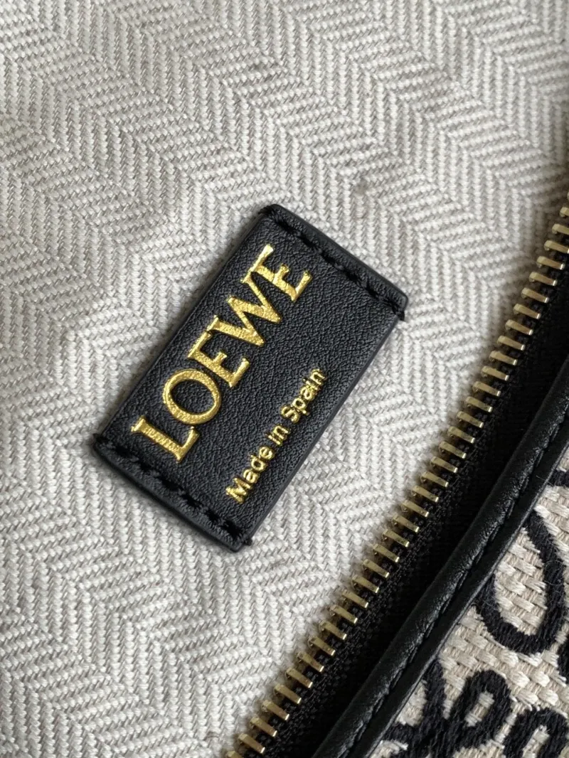 Loewe Anagram Jacquard Hobo Bag 322 Beige Black - Image 9