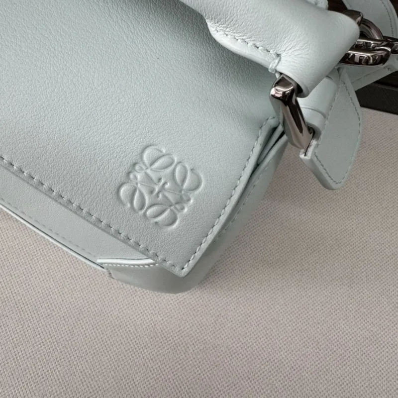 LOEWE Pale Blue Leather Crossbody Bag - Image 5
