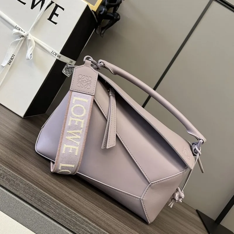 LOEWE Lavender Leather Puzzle Handbag
