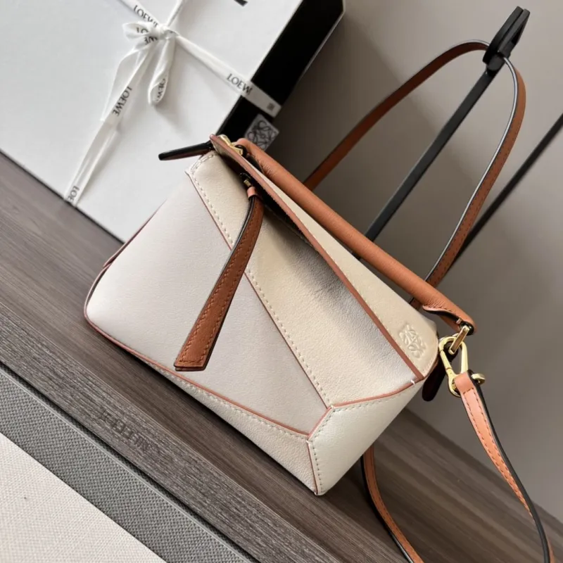 LOEWE Mini Puzzle Crossbody Bag Cream Tan