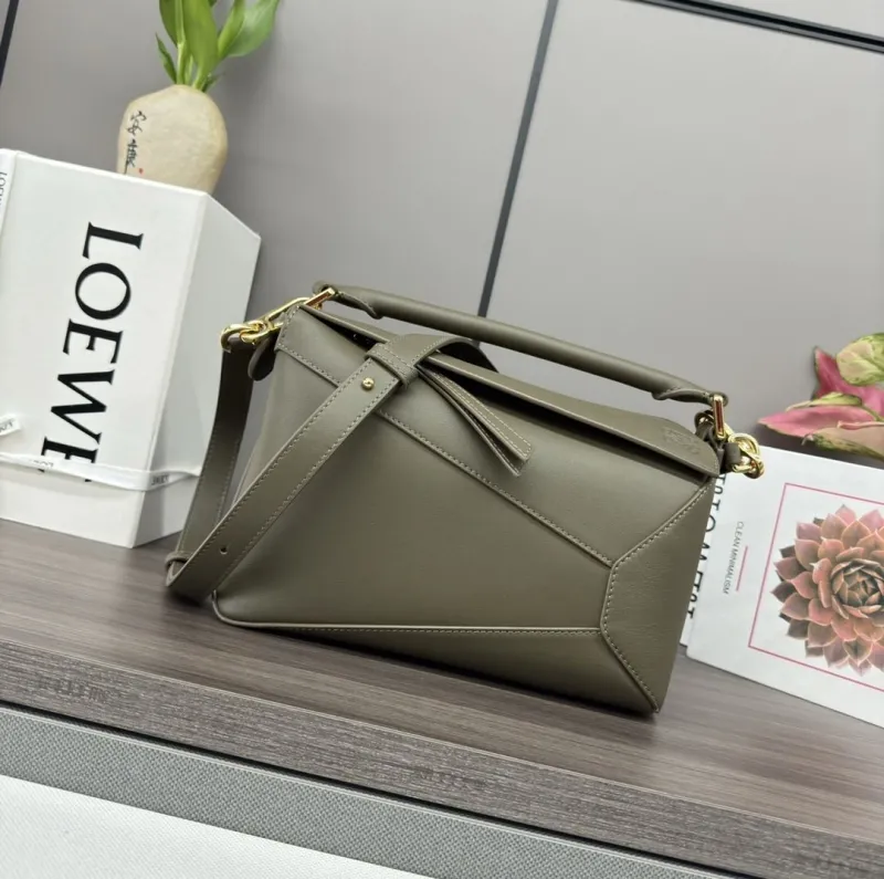 Loewe Olive Green Leather Crossbody Bag 333