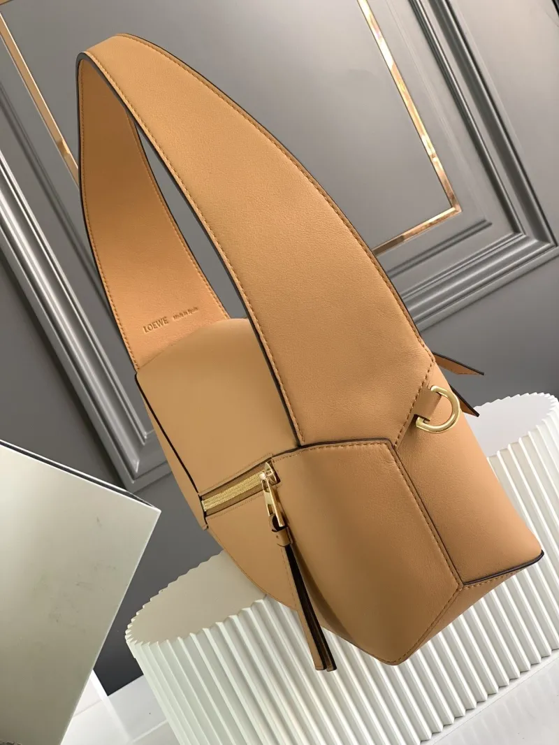 Alternative view of LOEWE Tan Puzzle Hobo Shoulder Bag 336