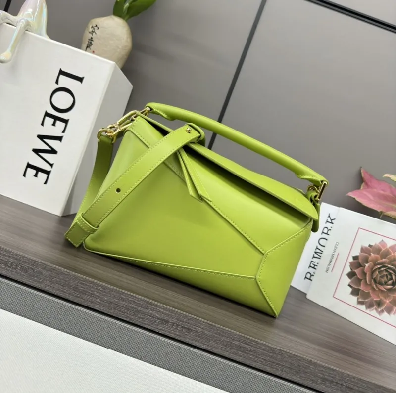 LOEWE Lime Green Handle Crossbody Bag 337