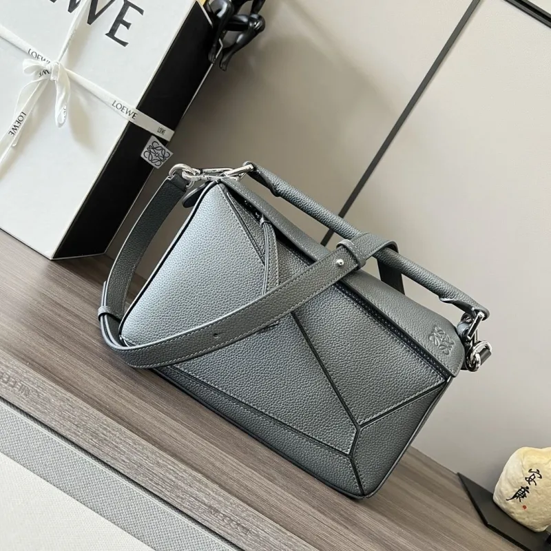 LOEWE Gray Leather Crossbody Handbag 338