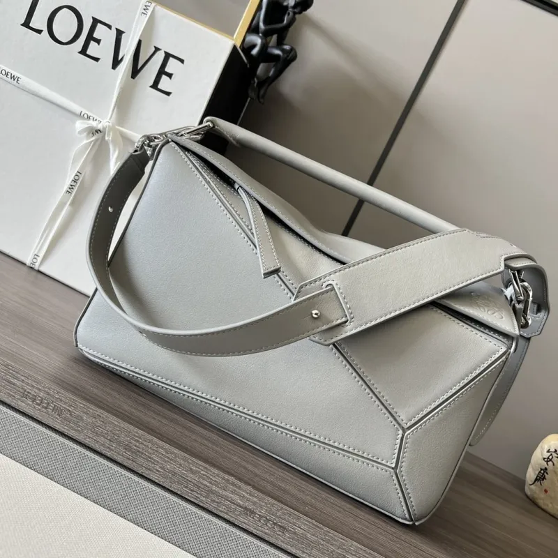 LOEWE Gray Leather Puzzle Handbag