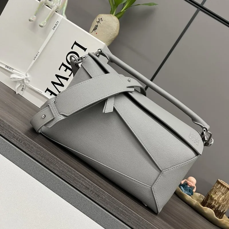 Loewe Gray Leather Handle Bag 342