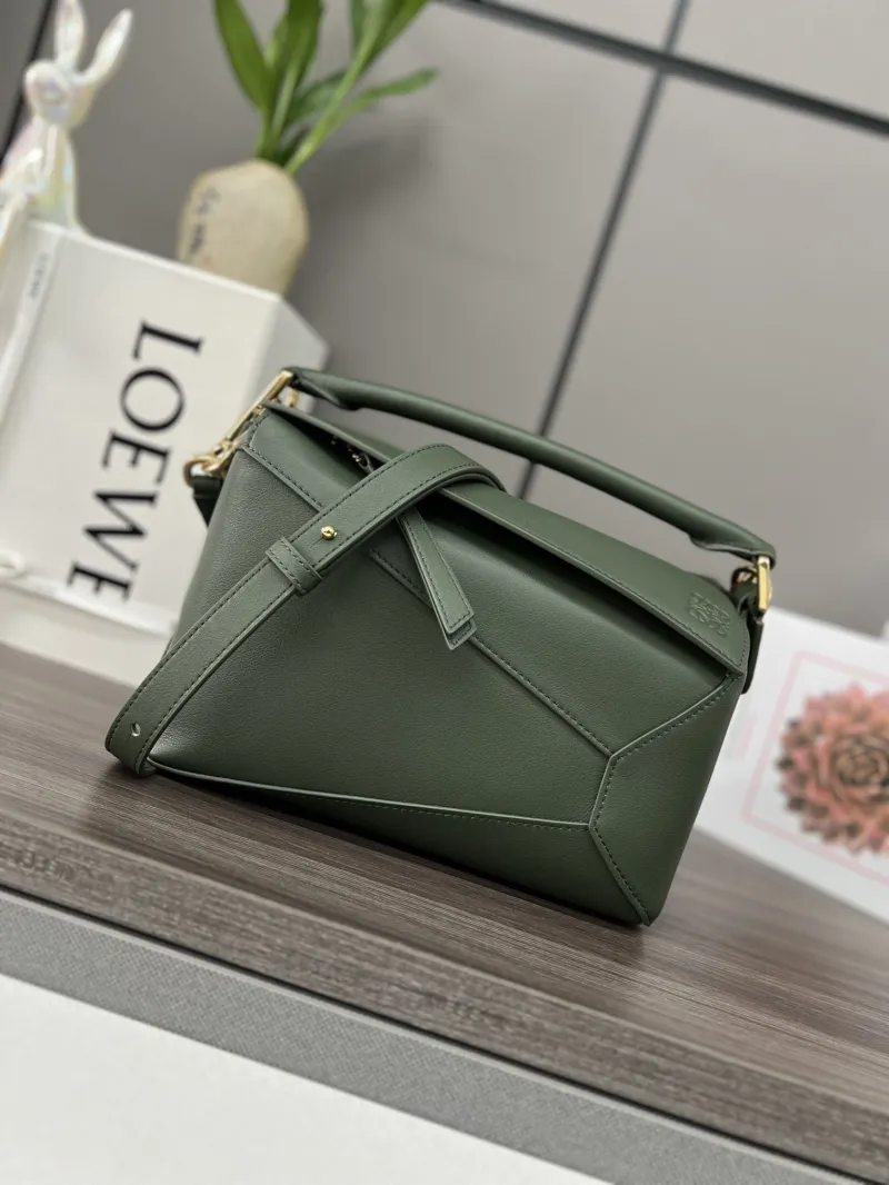 Loewe Dark Green Leather Crossbody Bag