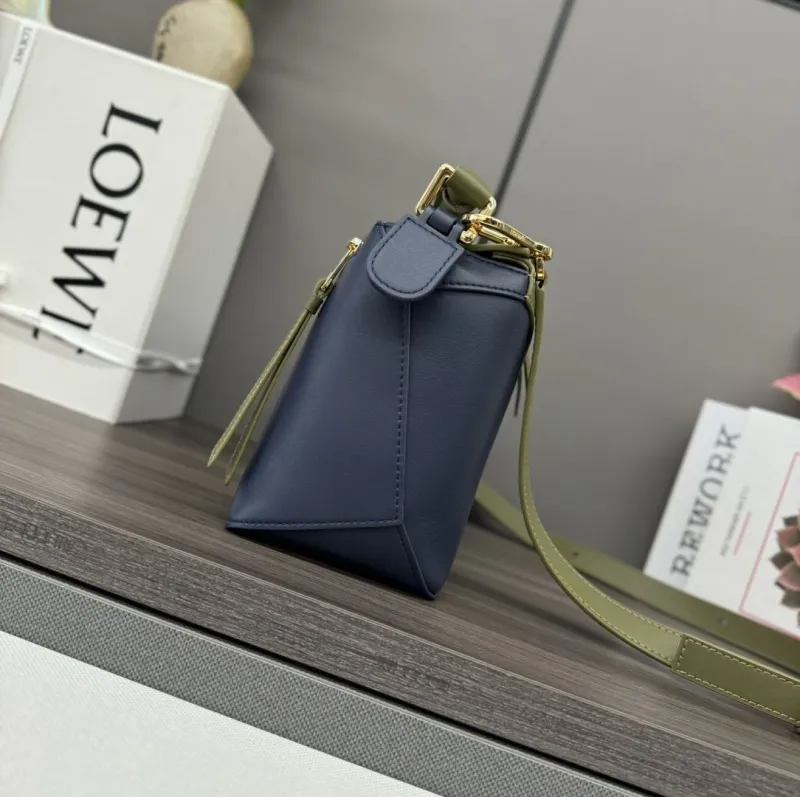 Alternative view of LOEWE Navy Olive Puzzle Crossbody Bag 346