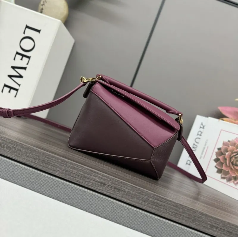 LOEWE Burgundy Small Crossbody Leather Bag