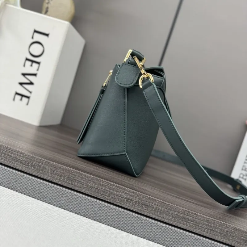 Alternative view of LOEWE Dark Green Puzzle Leather Handbag