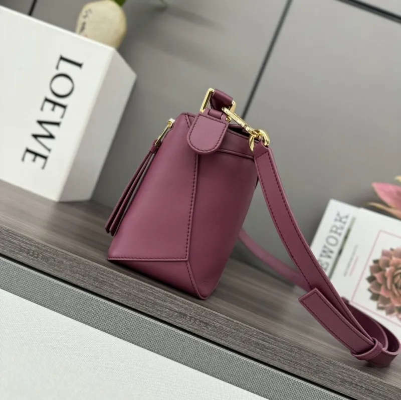 Alternative view of LOEWE Burgundy Leather Crossbody Handbag 356