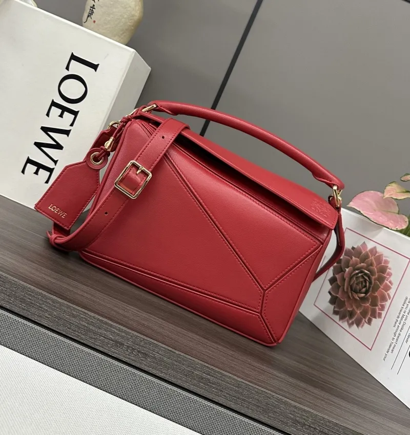 LOEWE Red Leather Top Handle Handbag