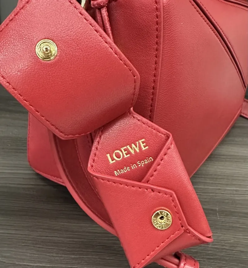 LOEWE Red Leather Top Handle Handbag - Image 5